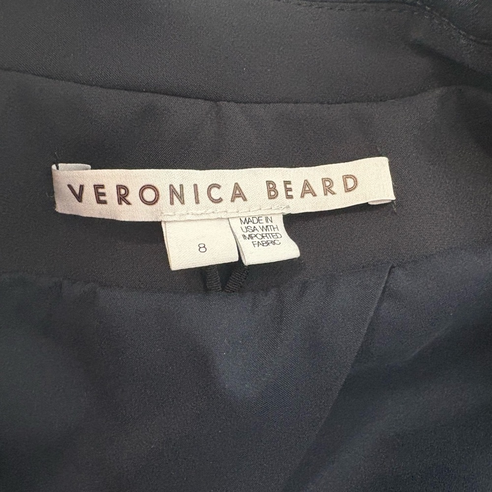 Veronica Beard Iconic Scuba Dickey Jacket Size 8 Navy Blue Blazer Zip Pockets - Picture 12 of 12